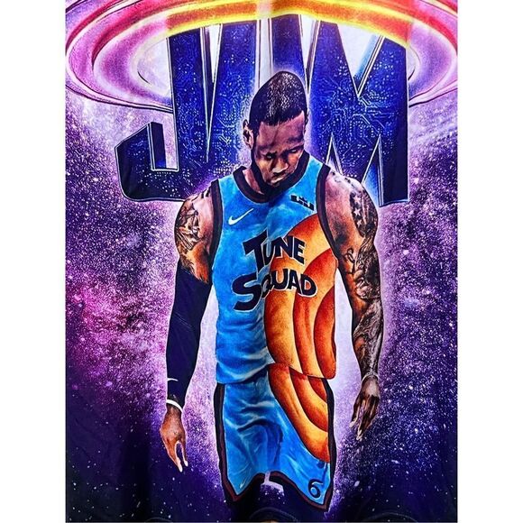 2021 Space Jam “A New Legacy” Movie T-Shirt Size 2XL LeBron James Bugs Bunny S/S - Picture 1 of 9